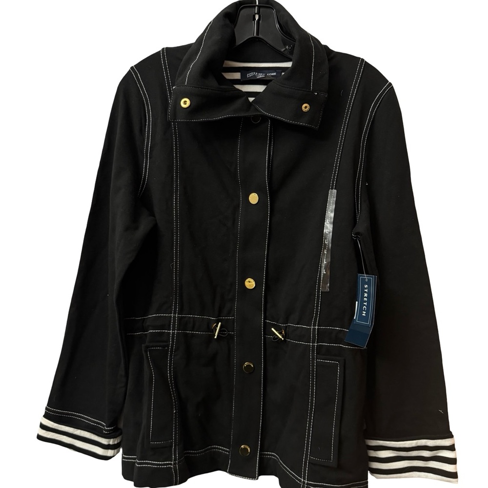 Jones New York Utility Jacket with Contrast Stitching Large